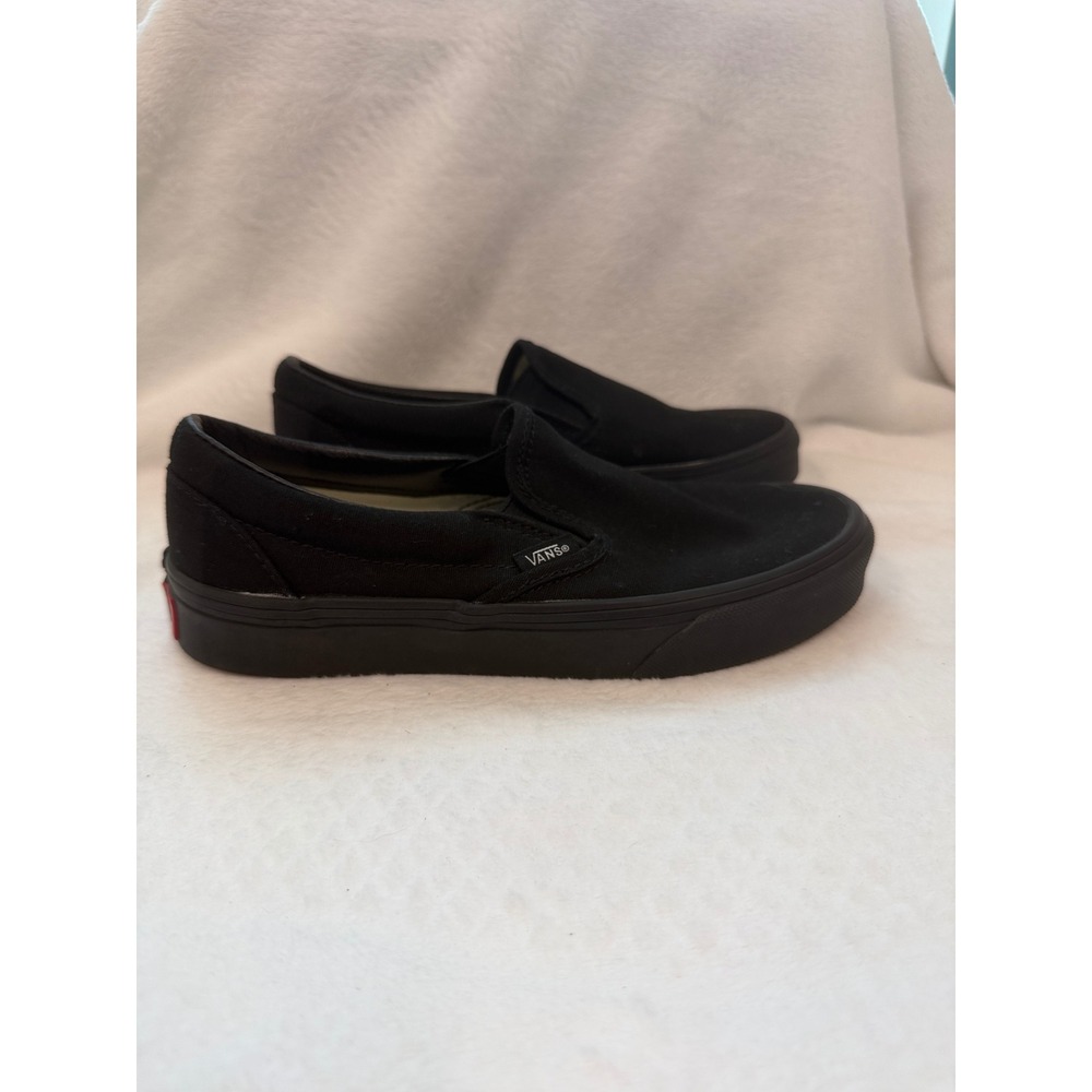 Vans Classic Slip-On Shoes Womens 6 Black Excellent Canvas Skater Sneakers
